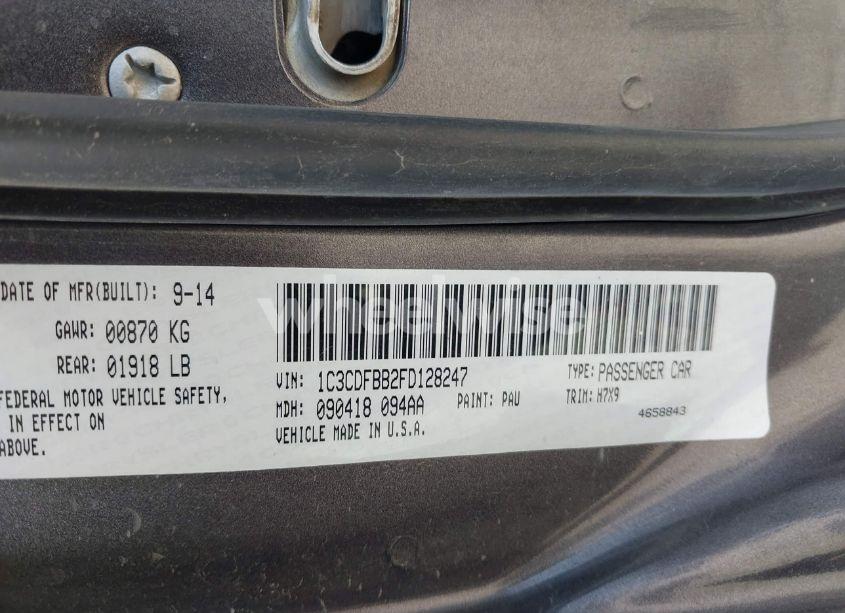 Photo 9 of 2015 Dodge Dart SXT (VIN 1C3CDFBB2FD128247)