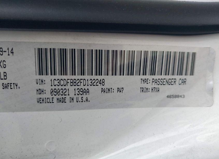 Photo 9 of 2015 Dodge Dart SXT (VIN 1C3CDFBB2FD132248)