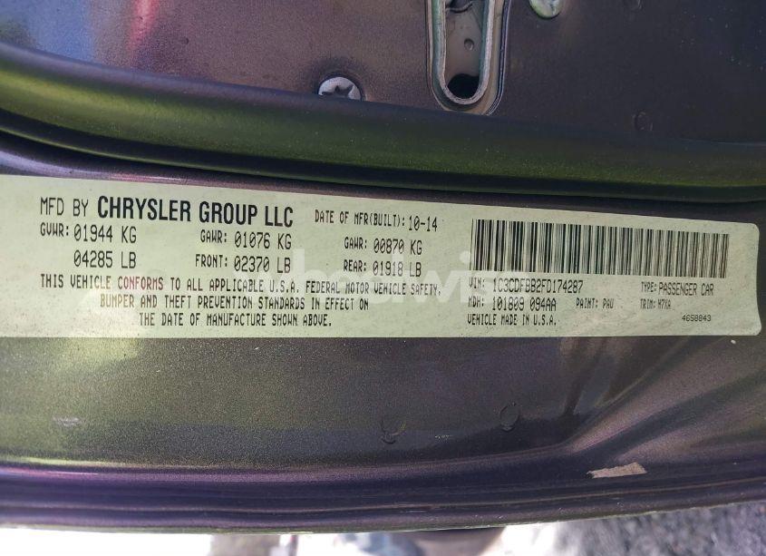 Photo 9 of 2015 Dodge Dart SXT (VIN 1C3CDFBB2FD174287)