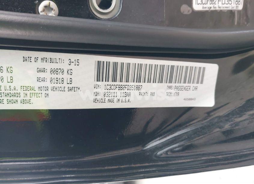 Photo 9 of 2015 Dodge Dart SXT (VIN 1C3CDFBB2FD351887)