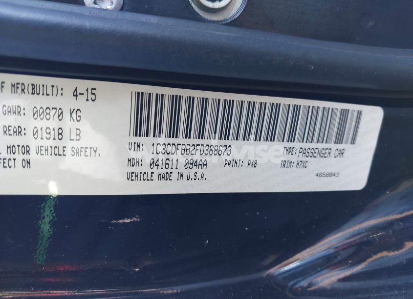 Photo 9 of 2015 Dodge Dart SXT (VIN 1C3CDFBB2FD368673)