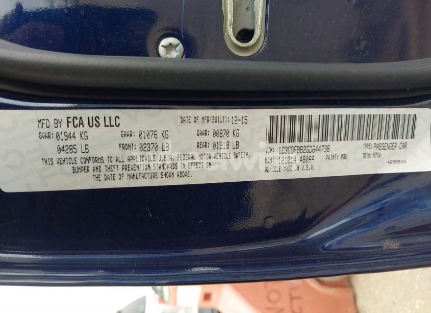 Photo 9 of 2016 Dodge Dart SXT (VIN 1C3CDFBB2GD644738)