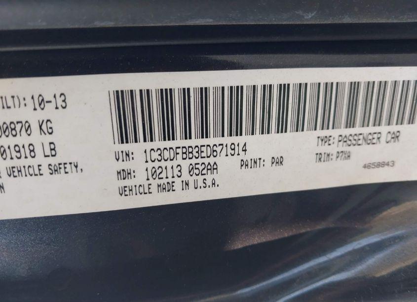 Photo 9 of 2014 Dodge Dart SXT (VIN 1C3CDFBB3ED671914)