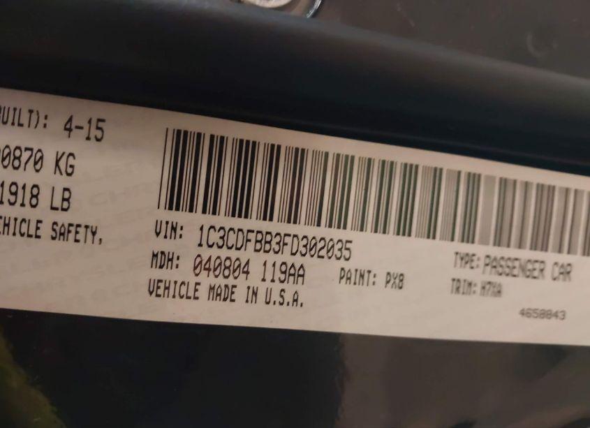 Photo 9 of 2015 Dodge Dart SXT (VIN 1C3CDFBB3FD302035)