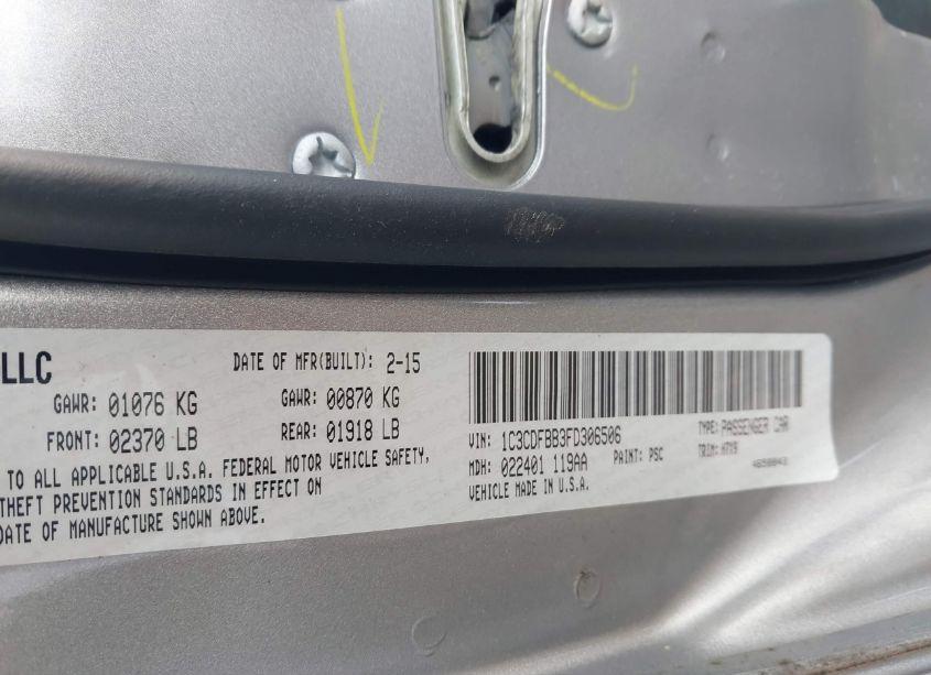 Photo 9 of 2015 Dodge Dart SXT (VIN 1C3CDFBB3FD306506)
