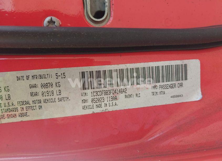 Photo 9 of 2015 Dodge Dart SXT (VIN 1C3CDFBB3FD414642)