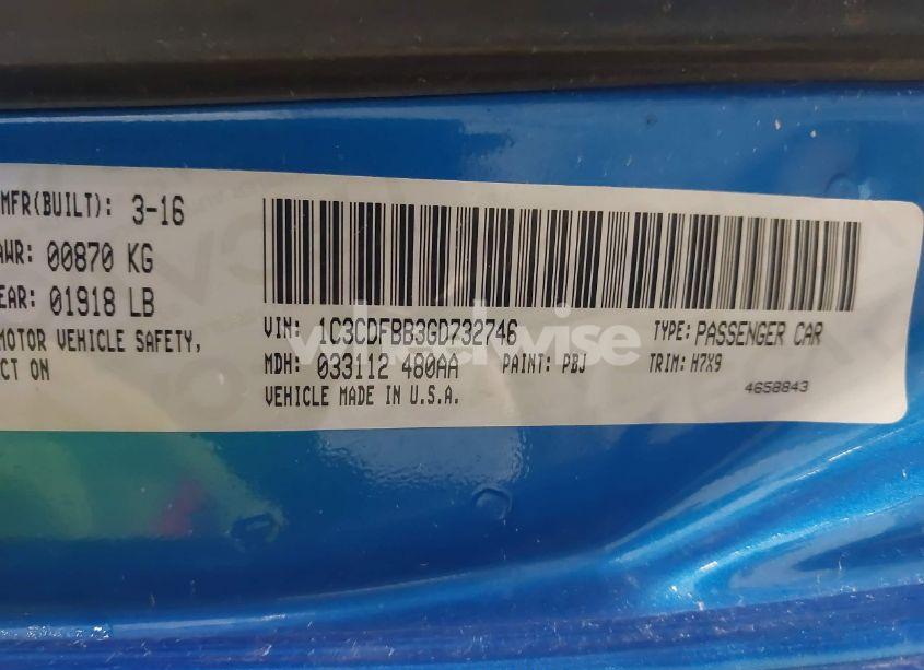 Photo 9 of 2016 Dodge Dart SXT (VIN 1C3CDFBB3GD732746)