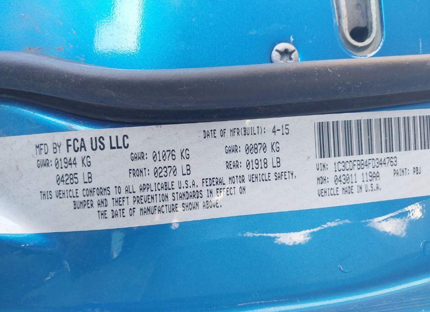 Photo 9 of 2015 Dodge Dart SXT (VIN 1C3CDFBB4FD344763)