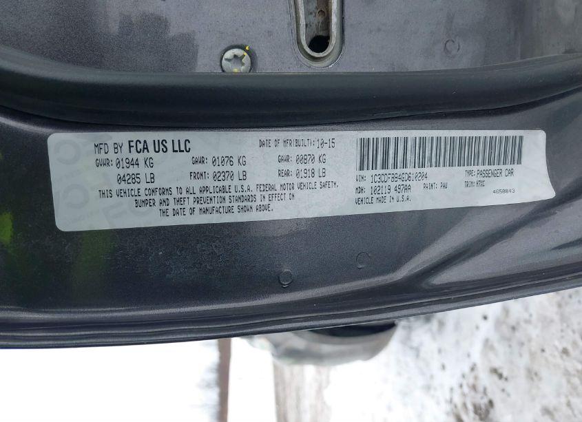 Photo 9 of 2016 Dodge Dart SXT (VIN 1C3CDFBB4GD610204)