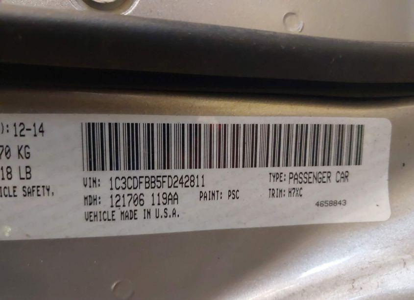 Photo 9 of 2015 Dodge Dart SXT (VIN 1C3CDFBB5FD242811)