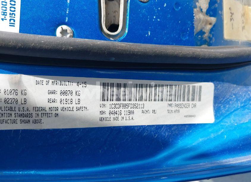 Photo 9 of 2015 Dodge Dart SXT (VIN 1C3CDFBB5FD352113)