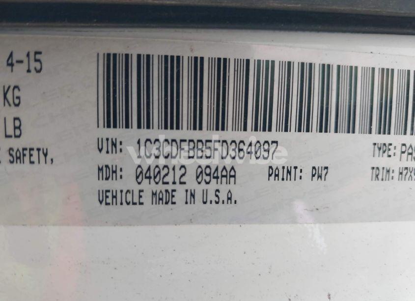 Photo 9 of 2015 Dodge Dart SXT (VIN 1C3CDFBB5FD364097)