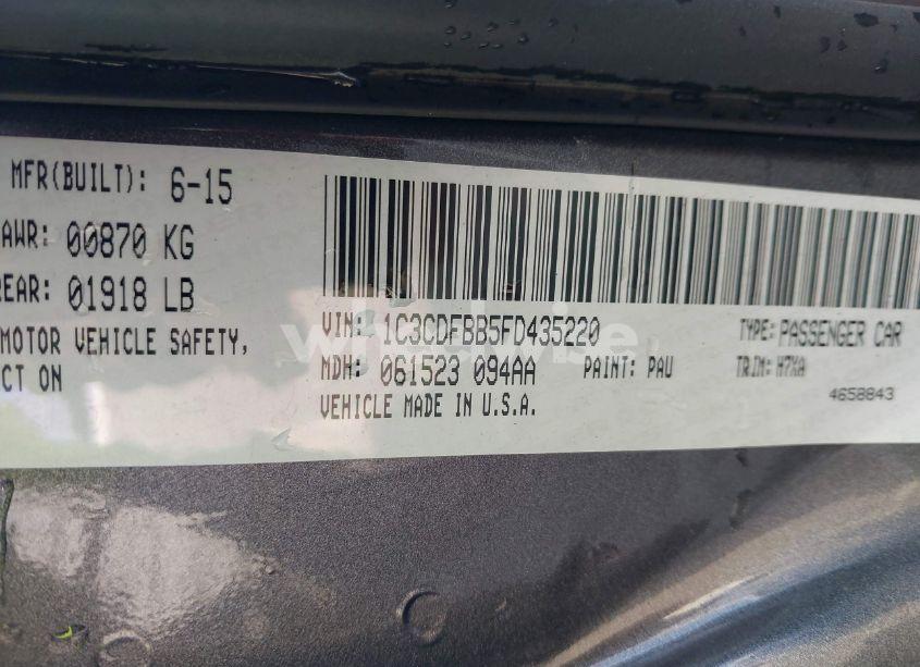 Photo 9 of 2015 Dodge Dart SXT (VIN 1C3CDFBB5FD435220)