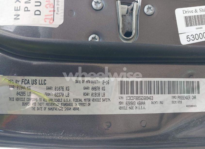 Photo 9 of 2016 Dodge Dart SXT (VIN 1C3CDFBB5GD689463)