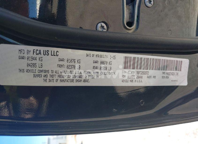 Photo 9 of 2015 Dodge Dart SXT (VIN 1C3CDFBB6FD266972)