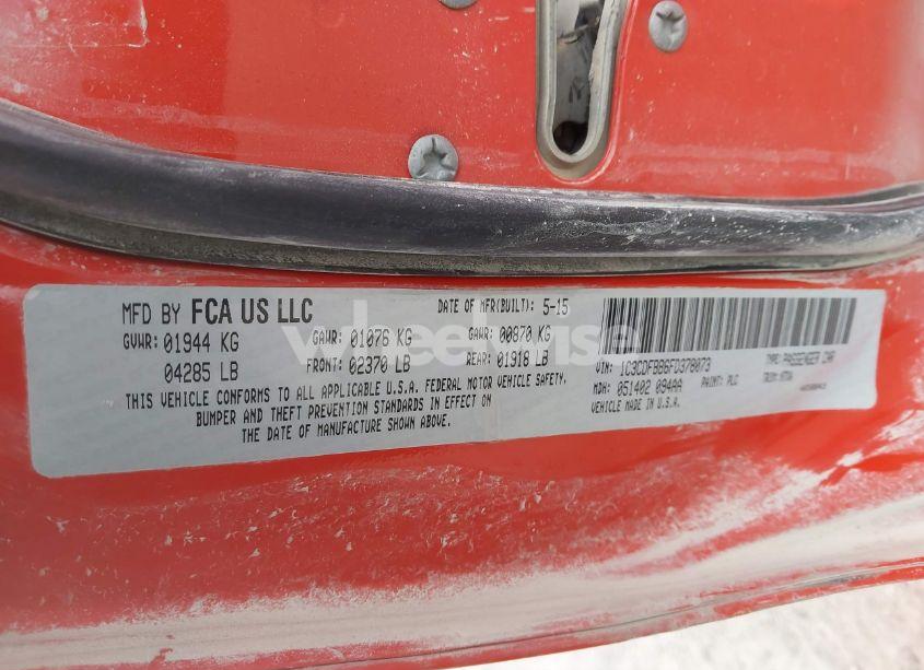 Photo 9 of 2015 Dodge Dart SXT (VIN 1C3CDFBB6FD378073)