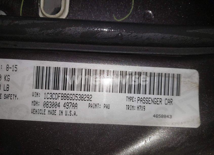 Photo 9 of 2016 Dodge Dart SXT (VIN 1C3CDFBB6GD538292)