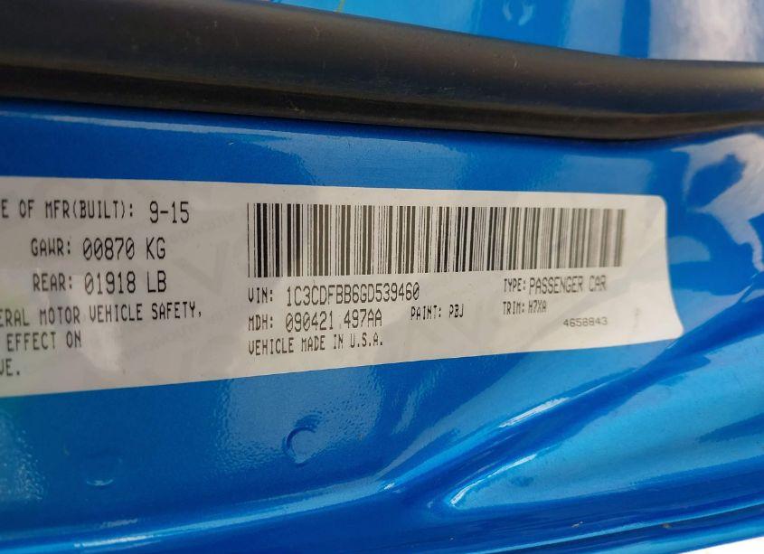 Photo 9 of 2016 Dodge Dart SXT (VIN 1C3CDFBB6GD539460)