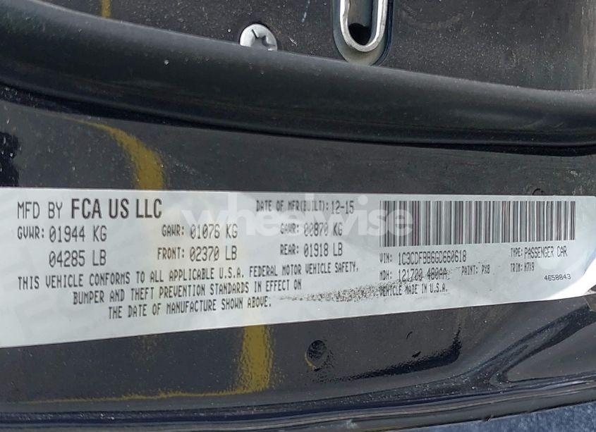 Photo 9 of 2016 Dodge Dart SXT (VIN 1C3CDFBB6GD660618)