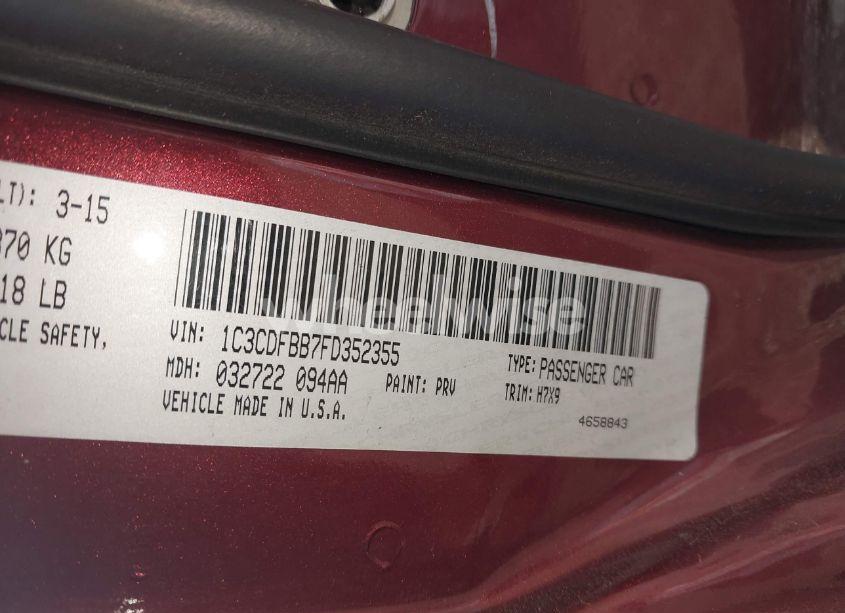 Photo 9 of 2015 Dodge Dart SXT (VIN 1C3CDFBB7FD352355)