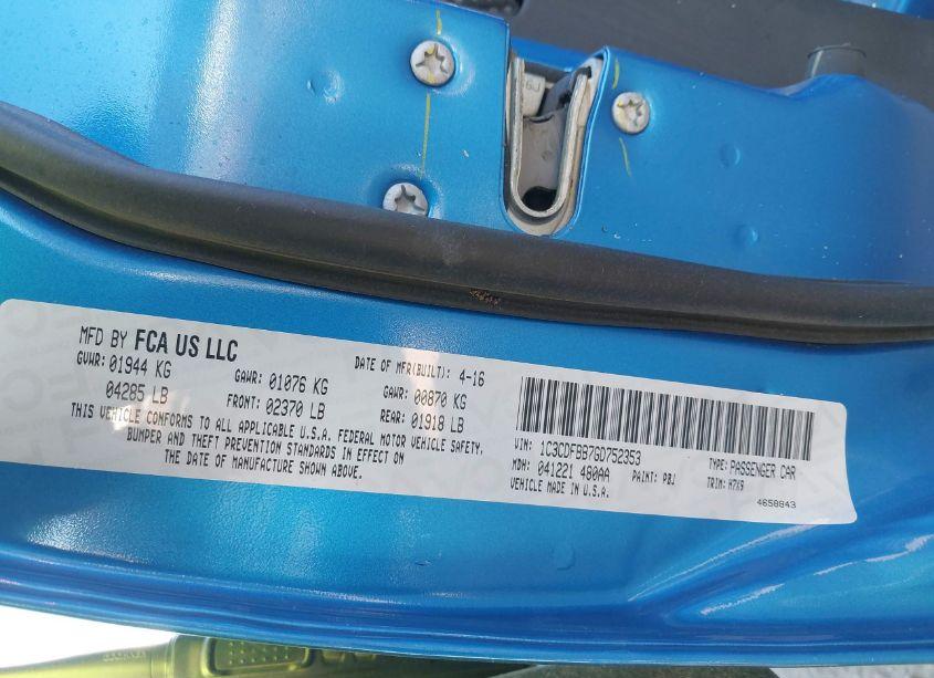 Photo 9 of 2016 Dodge Dart SXT (VIN 1C3CDFBB7GD752353)