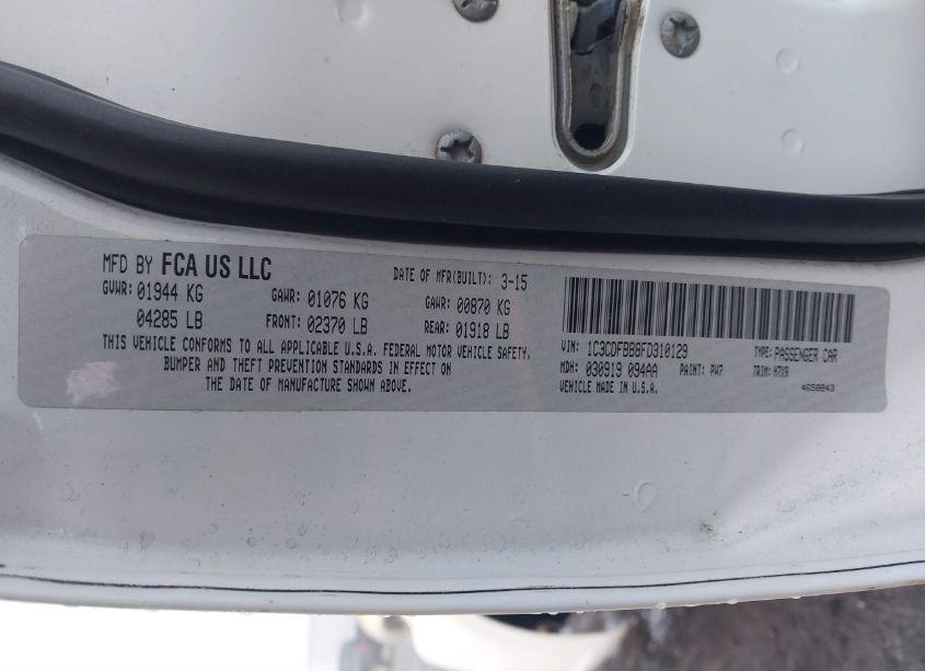 Photo 9 of 2015 Dodge Dart SXT (VIN 1C3CDFBB8FD310129)