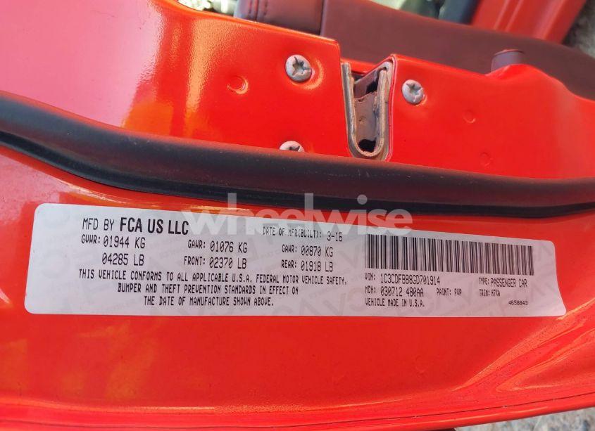 Photo 9 of 2016 Dodge Dart SXT (VIN 1C3CDFBB8GD701914)