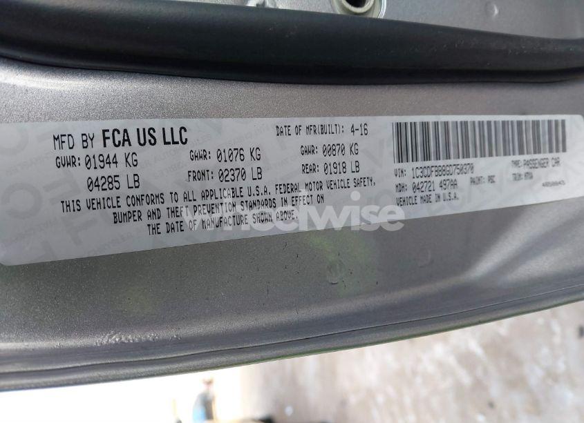 Photo 9 of 2016 Dodge Dart SXT (VIN 1C3CDFBB8GD750370)