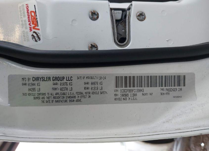 Photo 9 of 2015 Dodge Dart SXT (VIN 1C3CDFBB9FD159043)