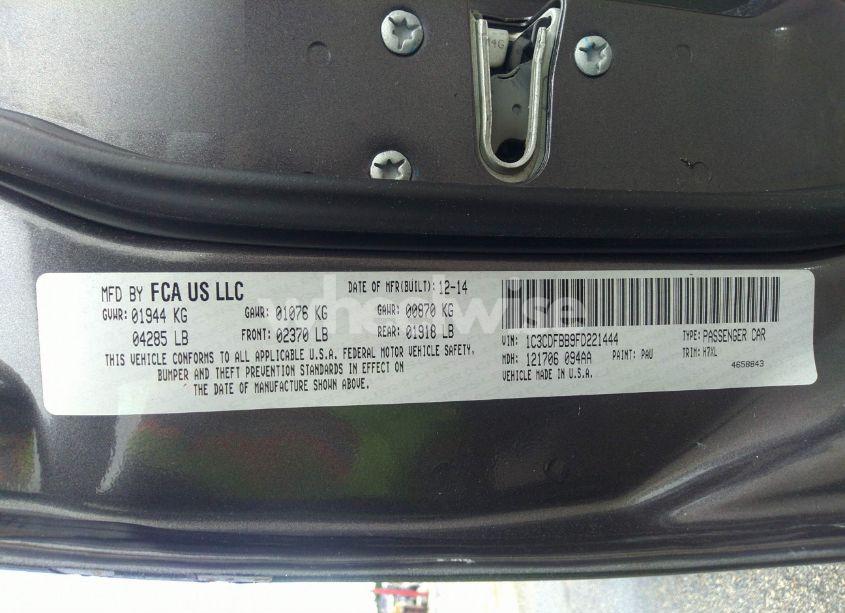 Photo 9 of 2015 Dodge Dart SXT (VIN 1C3CDFBB9FD221444)