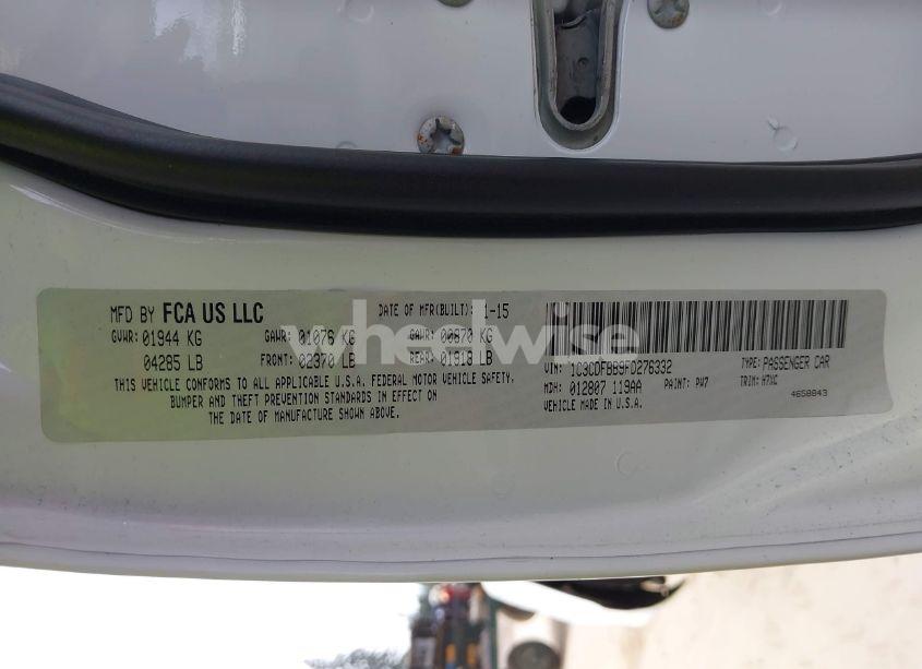 Photo 9 of 2015 Dodge Dart SXT (VIN 1C3CDFBB9FD276332)