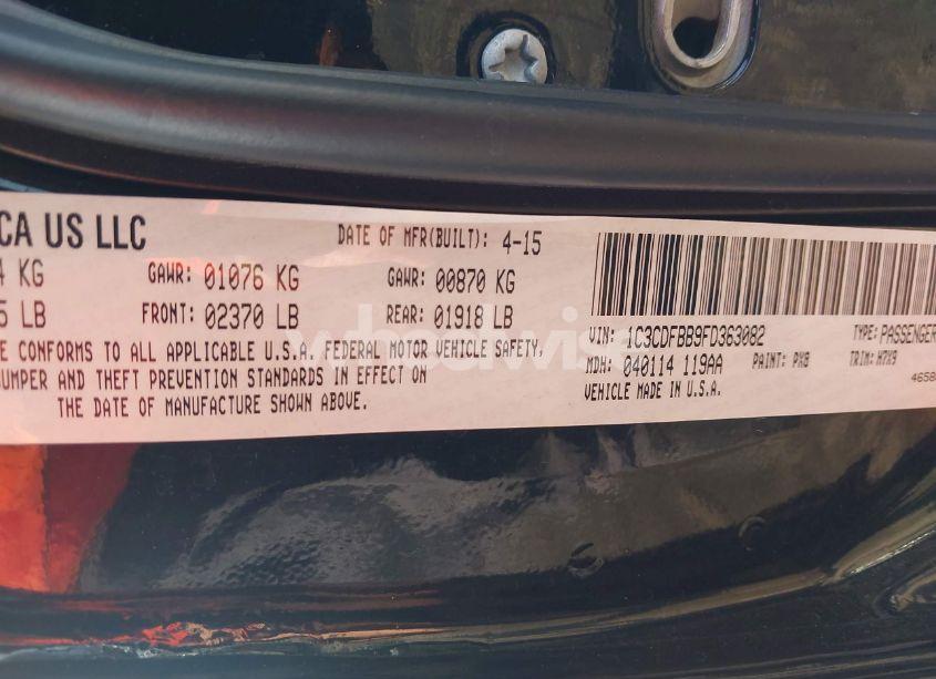 Photo 9 of 2015 Dodge Dart SXT (VIN 1C3CDFBB9FD363082)