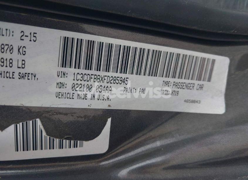 Photo 9 of 2015 Dodge Dart SXT (VIN 1C3CDFBBXFD285945)