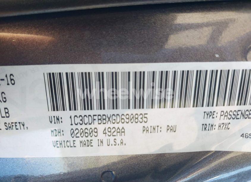 Photo 9 of 2016 Dodge Dart SXT (VIN 1C3CDFBBXGD690835)