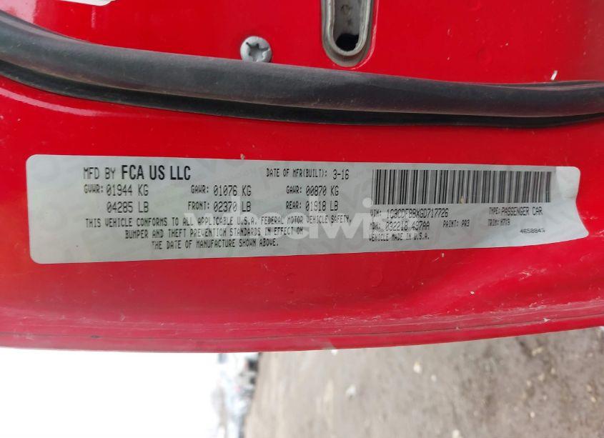 Photo 9 of 2016 Dodge Dart SXT (VIN 1C3CDFBBXGD717726)