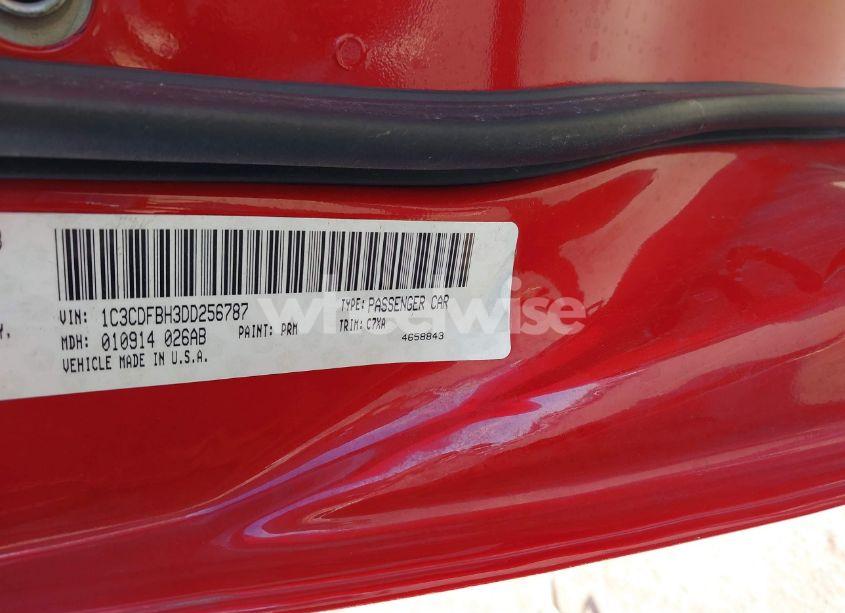 Photo 9 of 2013 Dodge Dart RALLYE (VIN 1C3CDFBH3DD256787)