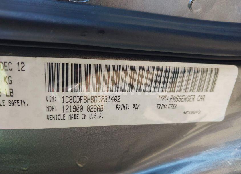 Photo 9 of 2013 Dodge Dart RALLYE (VIN 1C3CDFBH8DD231402)