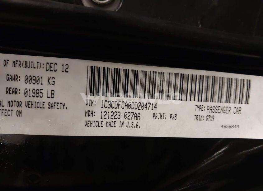 Photo 9 of 2013 Dodge Dart LIMITED (VIN 1C3CDFCA0DD204714)