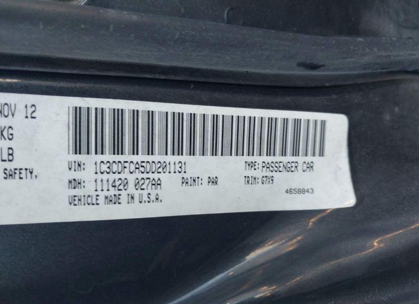 Photo 9 of 2013 Dodge Dart LIMITED (VIN 1C3CDFCA5DD201131)