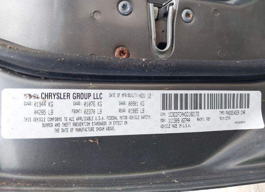 Photo 9 of 2013 Dodge Dart LIMITED (VIN 1C3CDFCAXDD182172)