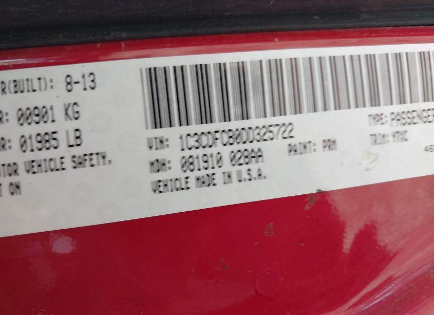 Photo 9 of 2013 Dodge Dart GT (VIN 1C3CDFCB0DD325722)