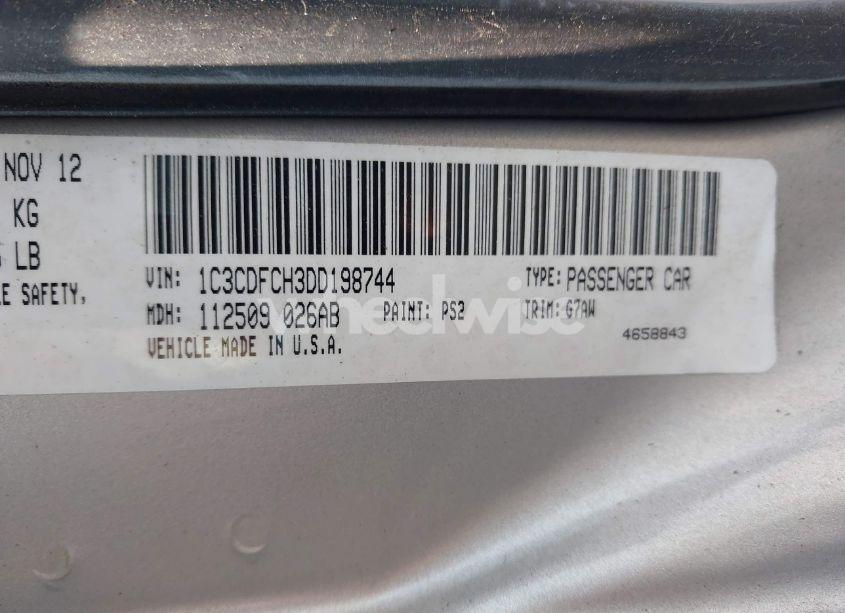 Photo 9 of 2013 Dodge Dart LIMITED (VIN 1C3CDFCH3DD198744)