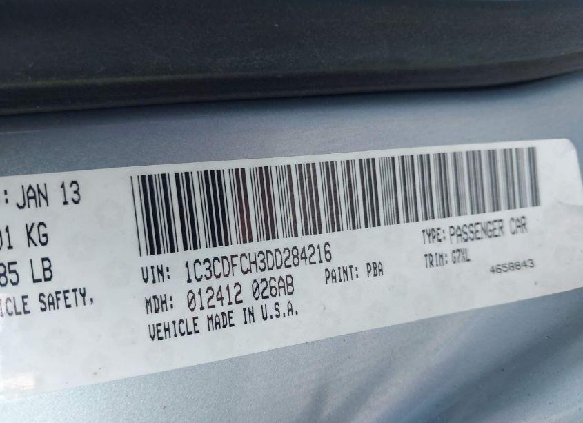 Photo 9 of 2013 Dodge Dart LIMITED (VIN 1C3CDFCH3DD284216)