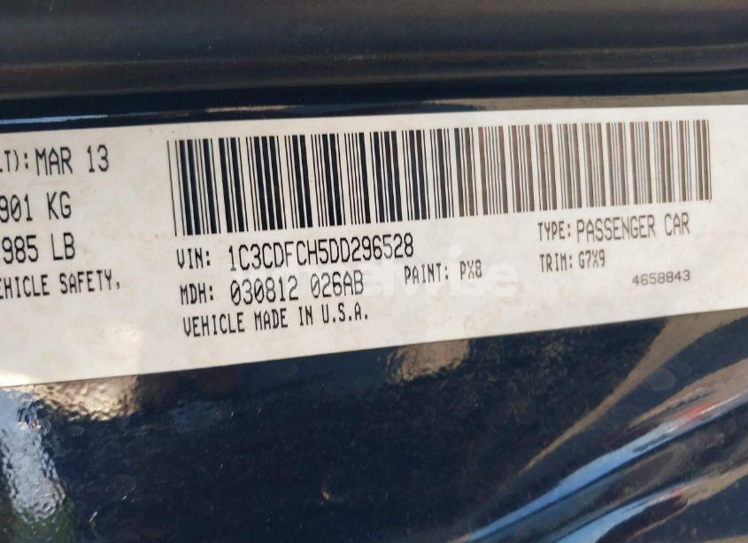 Photo 9 of 2013 Dodge Dart LIMITED (VIN 1C3CDFCH5DD296528)