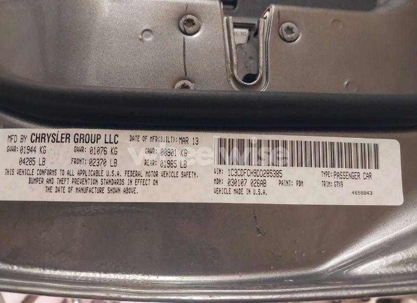 Photo 9 of 2013 Dodge Dart LIMITED (VIN 1C3CDFCH9DD285385)