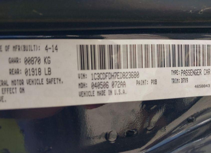 Photo 9 of 2014 Dodge Dart AERO (VIN 1C3CDFDH7ED823680)