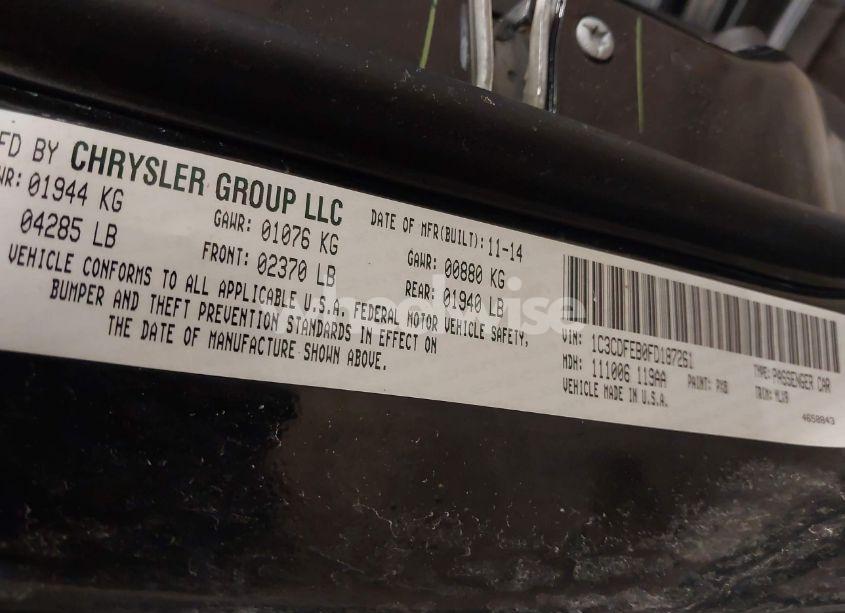 Photo 9 of 2015 Dodge Dart GT (VIN 1C3CDFEB0FD187261)