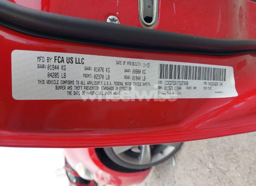 Photo 9 of 2015 Dodge Dart GT (VIN 1C3CDFEB1FD227668)