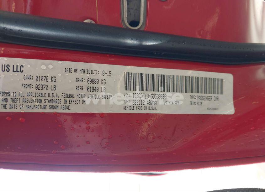 Photo 9 of 2016 Dodge Dart GT (VIN 1C3CDFEB4GD538898)