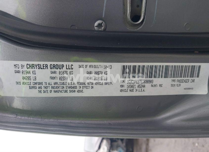 Photo 9 of 2014 Dodge Dart GT (VIN 1C3CDFEB7ED698903)